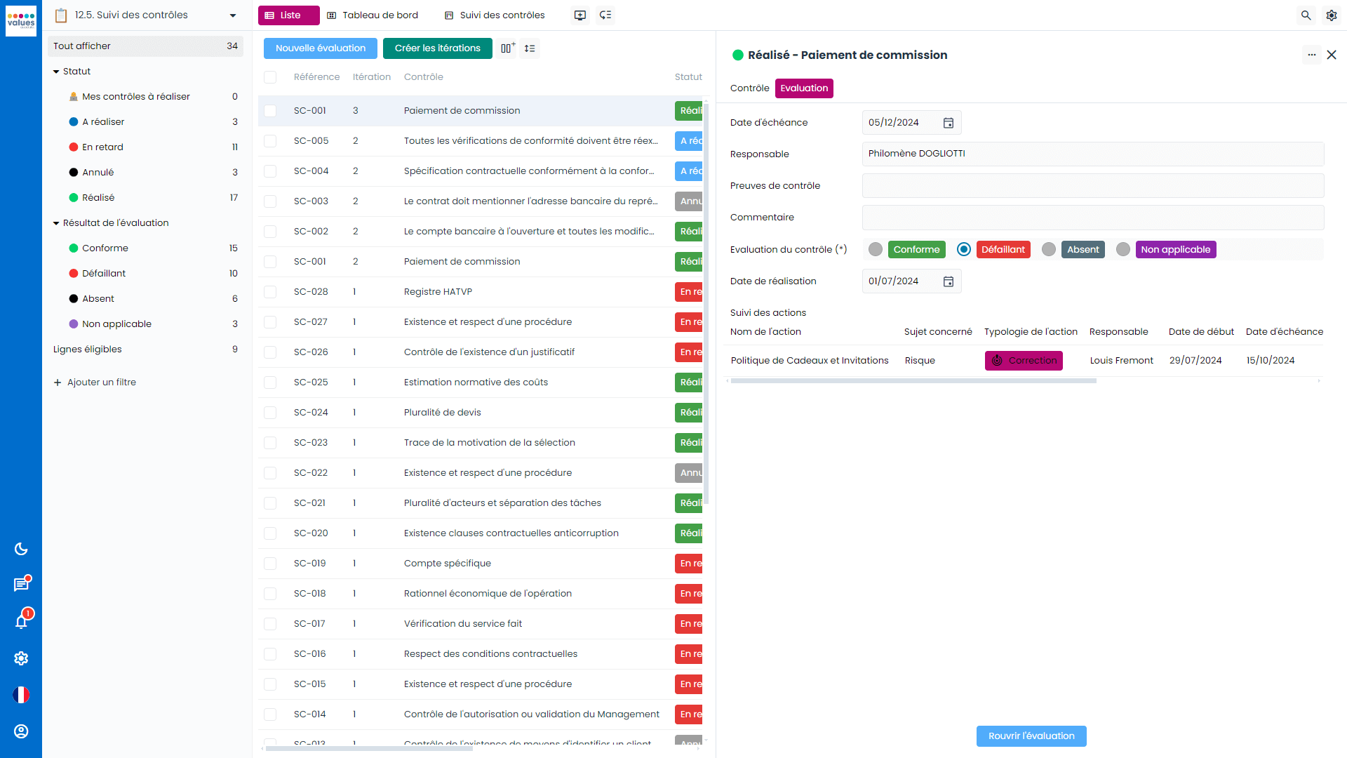 Logiciel de contrôle interne - Workflow