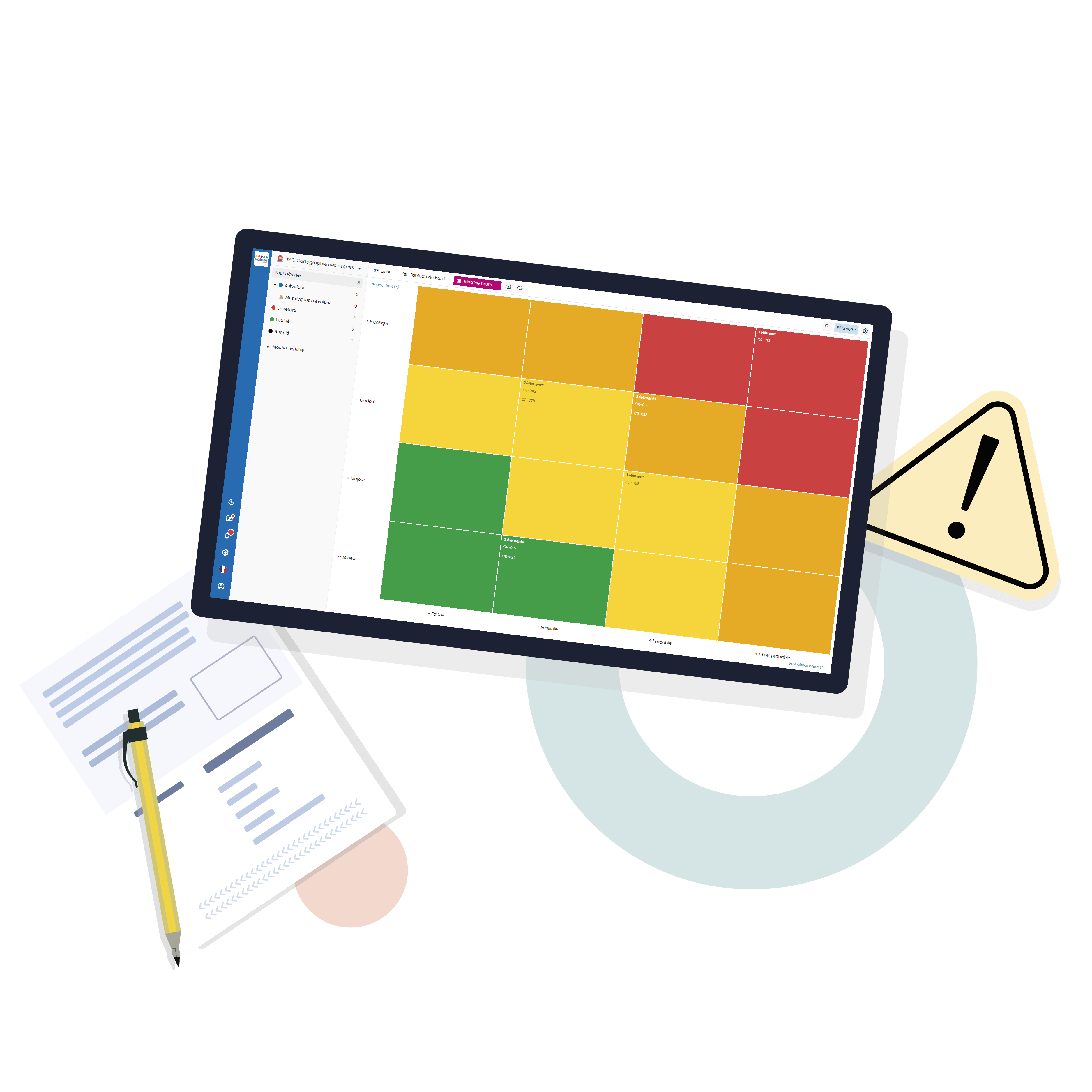 Illustration of risk mapping software.